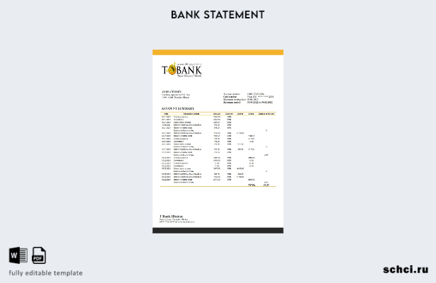 цифровая загрузка шаблона слова выписки T Bank Бутана